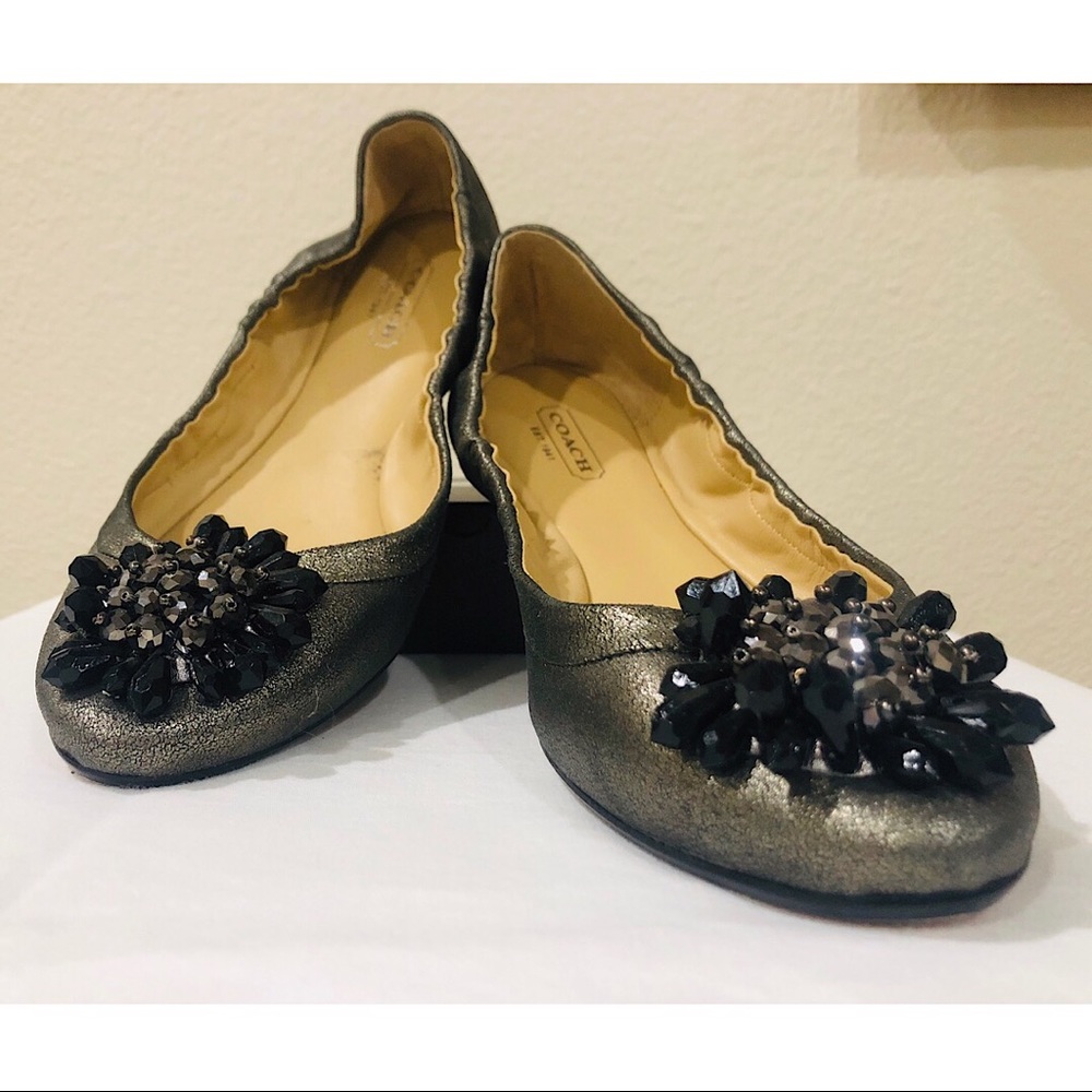 COACH Metallic Ballerina Flats